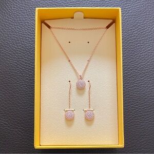 Swarovski Rose Gold Necklace and Earring Set